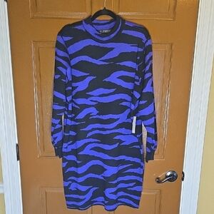 Eloquii-Purple/blk long sleeved sweater dress Sz 18/20 NWT.